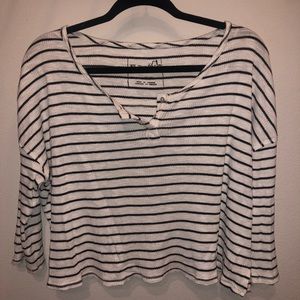Free People Cropped Henley Top